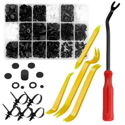 Produktbild von Set mit 415 Kfz-Clips, Kabelbindern, Werkzeugen und Organizer