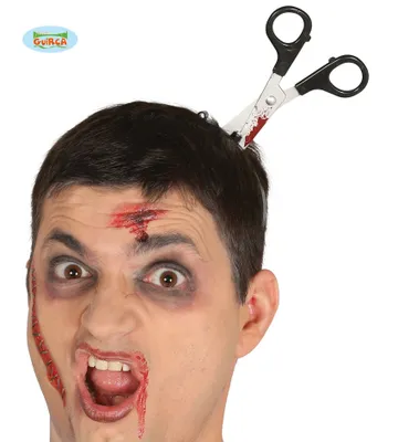Obrázek produktu pro Nůžky v hlavě - čelenka - HALLOWEEN - 11 cm