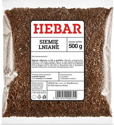 Obrázek produktu pro Hnědé lněné semínko 500 G - Zdroj vlákniny - Přírodní - Rostlinná náhražka vajec - Všestranné použití