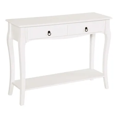 Produktbild von Beistelltisch – Moderner Sofatisch – Flurtisch – Ablage für Wohnzimmer/Eingangsbereich – Mit Ablagefach und Schubladen – 100 x 33 x 75 cm – Weiß