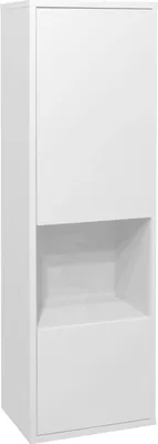 Produktbild von FURNARO Hängevitrine Lindos Vitrine Hängeschrank B/H/T: 41x132x32 cm, Farbe:Weiß matt lack