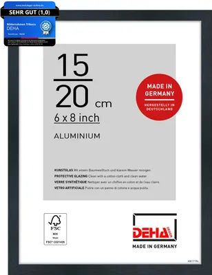 Produktbild von DEHA Design Aluminium Portraitrahmen Tribeca, 15x20 cm, Struktur Schwarz Matt