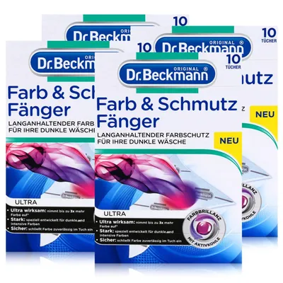 Produktbild von Dr. Beckmann Farb & Schmutz Fänger Ultra 10 Tücher - Dunkle Wäsche (4er Pack)