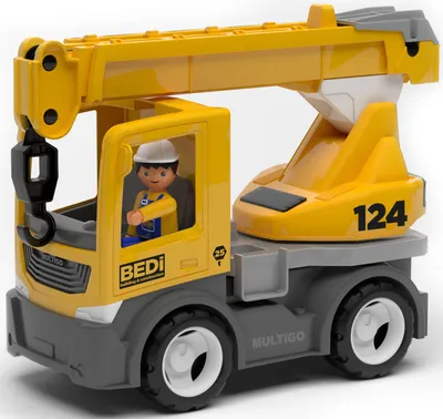Immagine prodotto di Multigo Autogru: autogru su camion con personaggio giocattolo - Veicolo da cantiere +3 anni