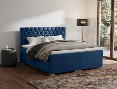 Produktbild von FurMeb24 - Boxspringbett , Ehebett  160x200cm CINDY  Hotelbett , Polsterbett , Doppelbett , inklusive TopperFarbe : Velutto 25