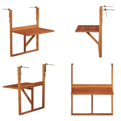 Produktbild von vidaXL Hängender Balkontisch 64,5x44x80 cm Massivholz Akazie - Balkontisch - Balkontische - Hängetisch - Hängetische