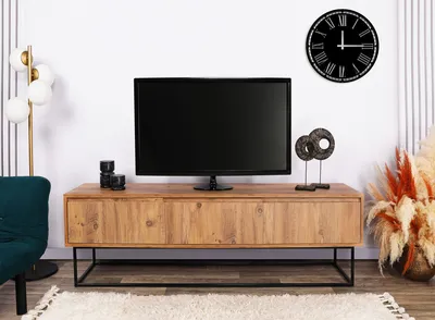 Obrázek produktu pro Skye Decor, Lupin- Lupin 140 ALM, barva ořech, černá, TV skříňky, 50x140x40 cm, 100% melaminovaná dřevotříska