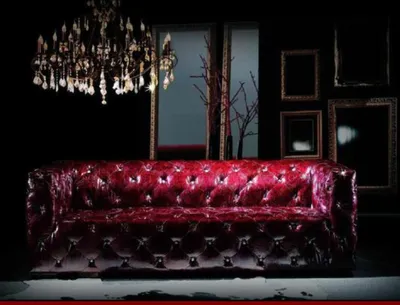 Produktbild von Chesterfield Sofa 3 Sitzer Ledersofa Couch Polstersofa Bordo Sofas Leder