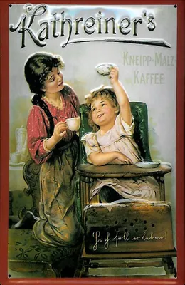 Produktbild von Blechschild Kathreiner Kneipp Malz Kaffee Kinderstuhl Schild Werbeschild