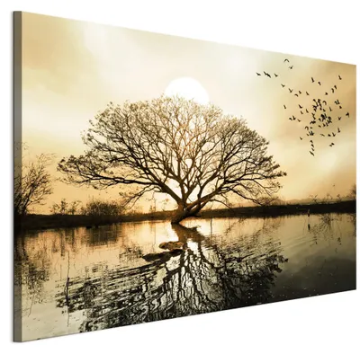 Immagine prodotto di LUMASOUL, quadro decorativo da parete per soggiorno, stampa su tela raffigurante un albero, dimensioni 120x80 cm. Quadri composti da un'unica tela, adatti per camera da letto, corridoio, ufficio e cucina, con un moderno motivo fotografico
