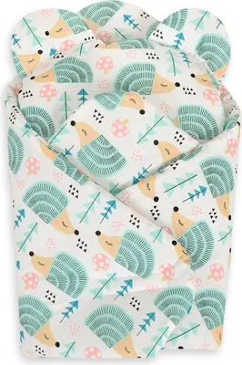 Produktbild von Puppenwickeltuch mit Teddybärkissen - Mint-Igel