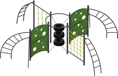 Produktbild von Spielplatz Balanceübergänge Kletternetze Schwebebrücken HangelstangenSpielbrücke