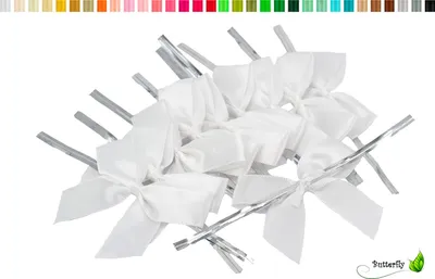 Produktbild von Satinschleifen 5cm, 10 Stück, Farbauswahl:weiß 029