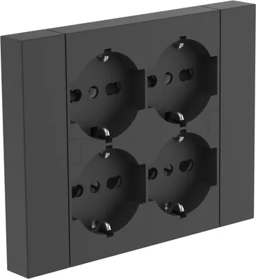 Immagine prodotto di MULTRIPRESA DA PARETE SCHUKO 'QUADRA' Colore nero