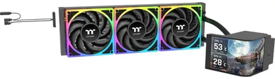 Zdjęcie produktu dla Thermaltake MAGCurve 360 Ultra AIO ARGB Fan, Zestaw do chłodzenia płynami, 12 cm, 500 RPM, 2500 RPM, Czarny