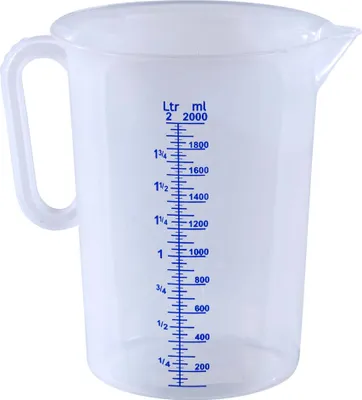 Produktbild von Messbecher Meßkanne Meßbecher 2000 ml Geschlossener Griff PP geprägte Skala -20°C bis +100°C