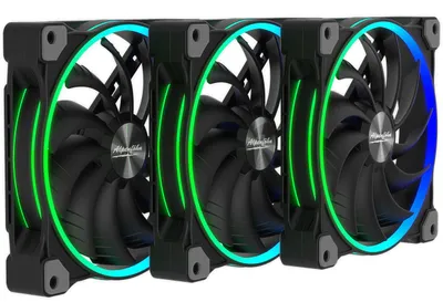 Produktbild von Wing Boost 3  3er 140x140x25 (schwarz, 3er Pack, inkl. Fernbedienung, RF-Empfänger, ARGB Splitter, PWM-Splitter, 140 mm)