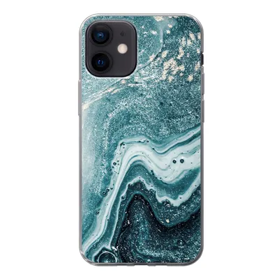 Produktbild von MuchoWow® Handyhülle Schutzhülle Hülle für iPhone 12 Naturstein - Glitter - Muster Silikon Softcase Handy Hülle - Schutzhülle