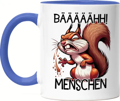 Produktbild von Bäh Menschen Heulendes Eichhörnchen Tasse Blau - Lustiges Geschenk