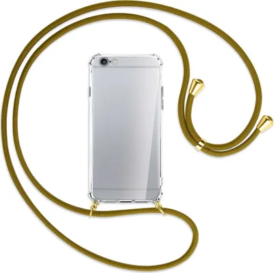 Produktbild von Handykette Backcover-Schutzhülle mit Band (Metall goldfarben) für Apple iPhone 6 / 6S - khaki