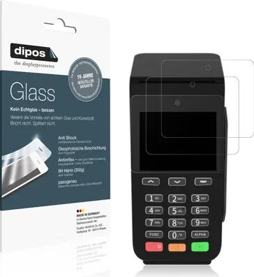 Produktbild von 2x Schutzfolie für Pax Q58 matt - Anti-Shock 9H Folie dipos Glass Kunststoffglas