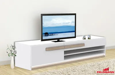 Produktbild von Lowboard TV-Schrank Fernsehtisch weiß sonoma eiche