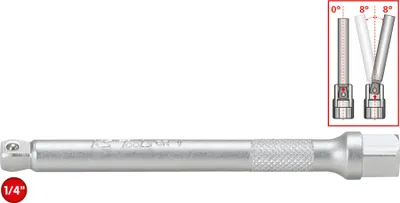 Produktbild von KS Tools 1/4 Kipp-Verlängerung mit Antriebsechskant, 75 mm