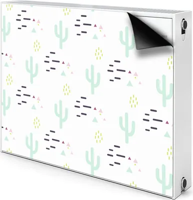 Produktbild von Magnet Heizkörperverkleidung Heizkörper-Abdeckung Heizung Heizkörper 80x60 cm  - Kakteen
