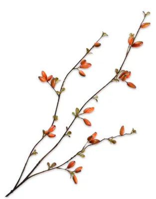 Produktbild von Silk-ka Kunstblume – Seidenblumen-Hagebuttenzweig, orange, 84 cm