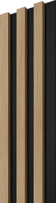 Immagine prodotto di STEGU Linea Fino Pannelli acustici Legno 265x15,8 cm Milkwood/Nero Pannelli