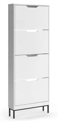 Produktbild von Schuhkipper Vicco Luca Weiß/Schwarz 59 x 157.5 cm mit 4 Kippfächern, Model 61423