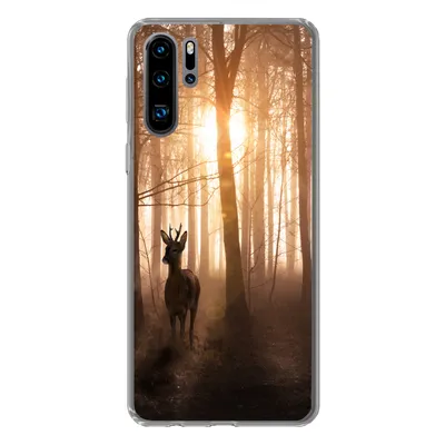 Produktbild von MuchoWow® Handyhülle Schutzhülle Hülle für Huawei P30 Pro Wald - Hirsche - Sonne - Bäume - Winter - Natur - Tiere Silikon Softcase Handy Hülle - Schutzdeckel