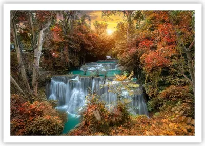 Produktbild von Poster - Poster ohne Rahmen - Park Wasserfall Wasser - 100x70 cm - Wand Bild - Wanddeko - Wandbilder - Kunstposter - Wandposter - Bilder - Kunstdruck - Wanddekoration - Wandbild - P2XAA100x70-3995
