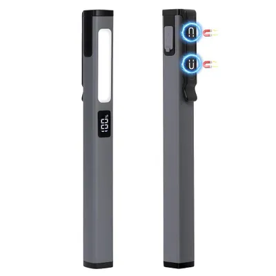 Produktbild von 2er-Set LED-Arbeitsleuchten, Werkstattleuchten, wiederaufladbare LED-Stiftleuchten (grau)