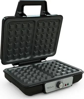 Obrázek produktu pro Vaflovač Tesla WM200BX, 1000 W, s nepřilnavým povrchem, černý/nerezový