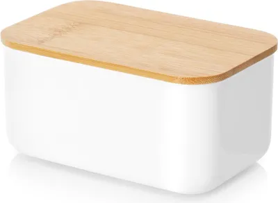Image de Beurrier en acier inoxydable blanc