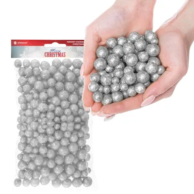 Productafbeelding van Kerstversiering - Piepschuimballen - Kerst - Kerstboomversiering - Zilver - 28 g