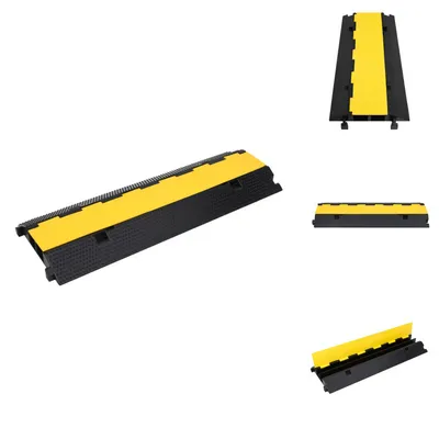 Immagine prodotto di vidaXL Rampa di protezione per cavi con 2 canali 100 cm in gomma - Segnaletica stradale