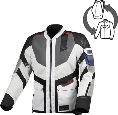 Image de Veste textile de moto Macna Travelair, gris/noir, L