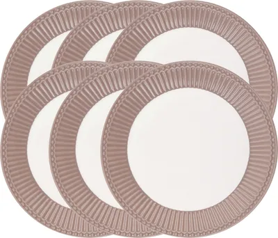 Produktbild von Greengate Alice Frühstücksteller hazelnut brown 23 cm Set6