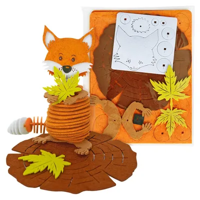 Produktbild von Fuchs Bastelset aus Filz zum Zusammenstecken – DIY Herbstdeko