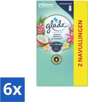 Zdjęcie produktu dla Glade - Touch & Fresh - Egzotyczne kwiaty tropikalne - 2x 10 ml - opakowanie wartościowe - 6 szt