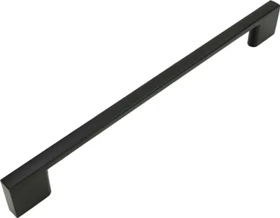 Produktbild von Schwarzer Möbelgriff 192 mm aus Aluminium - Klassischer, mattschwarzer Designbeschlag für Küchenschränke und Schubladen