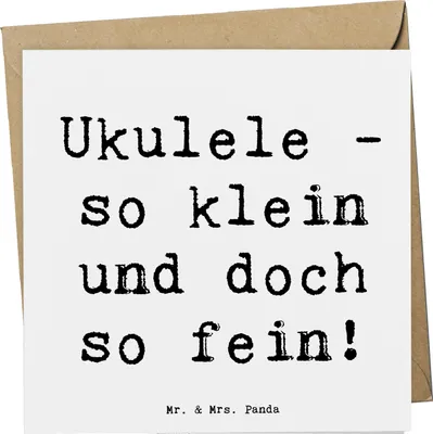 Produktbild von Mr. & Mrs. Panda Klappkarte Spruch Zauberhafte Ukulele - Weiß - Geschenk, Musikinstrument, Lieder, doppelkarte, Hawaii, Lernen, Musik, Grußkarte, Instrument, faltkarte