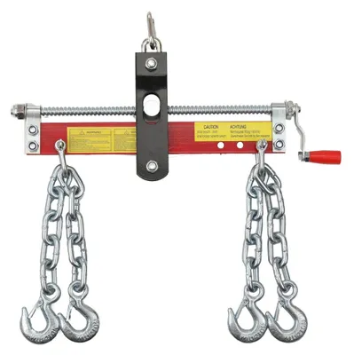 Image de Équilibreur moteur - Grue moteur - Traverse de levage - Capacité de charge réglable de 680 à 900 kg - 4 chaînes - Pour élévateurs de moteurs et ateliers automobiles