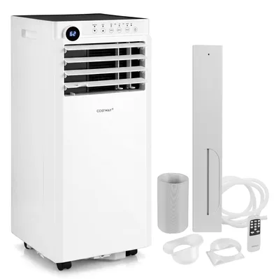 Produktbild von COSTWAY Mobile Klimaanlage 7000BTU, 4 in 1 Luftkühler mit Luftentfeuchter, Ventilator, Schlafmodus, Fernbedienung & 24H Timer, Klimagerät tragbar