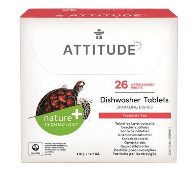 Obrázek produktu pro Čisticí Tablety ATTITUDE 26 Prací Dishwasher Tablets