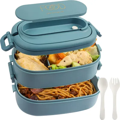Produktbild von Lunchbox für Erwachsene - Bento-Box - 1550 ml - Hellblau - BPA-freies Kunststoff