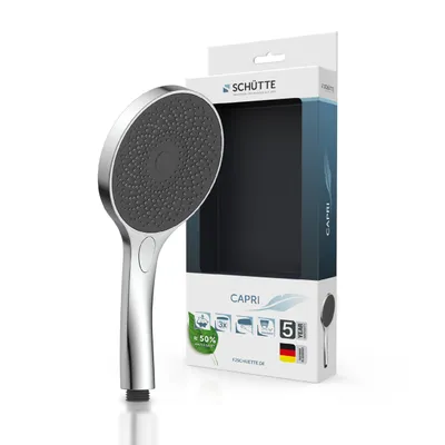 Obrázok produktu pre SCHÜTTE CAPRI ručná sprcha, sprchová hlavica s technológiou zamatového prúdu, sprchová hlavica s 3 typmi trysiek, dažďová sprchová hlavica chróm/antracit