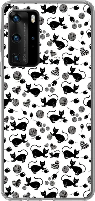 Produktbild von MuchoWow® Handyhülle Schutzhülle Hülle für Telefoonhoesje Huawei P40 Pro Mädchen - Katze - Maus - Muster - Mädchen - Kinder - Kinder - Mädchen Silikon Softcase Handy Hülle - Schutz